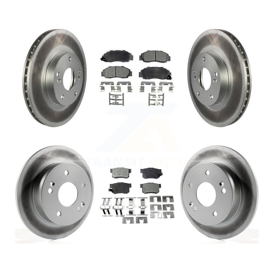 Front Rear Coated Disc Brake Rotors And Ceramic Pads Kit For 1998-2002 Honda Accord 3.0L KGT-100838