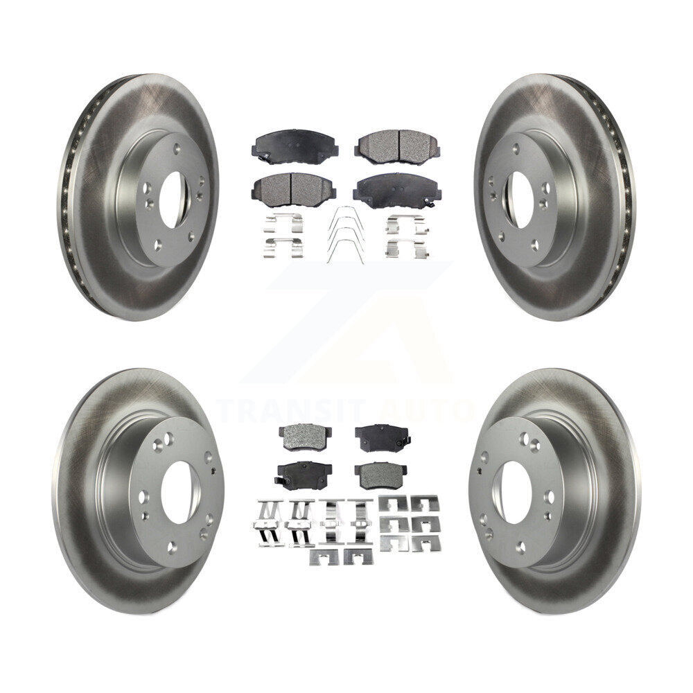 Front Rear Coated Disc Brake Rotors And Ceramic Pads Kit For Honda Accord KGT-100840