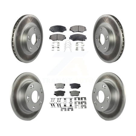 Front Rear Coated Disc Brake Rotors And Ceramic Pads Kit For Honda Accord KGT-100840
