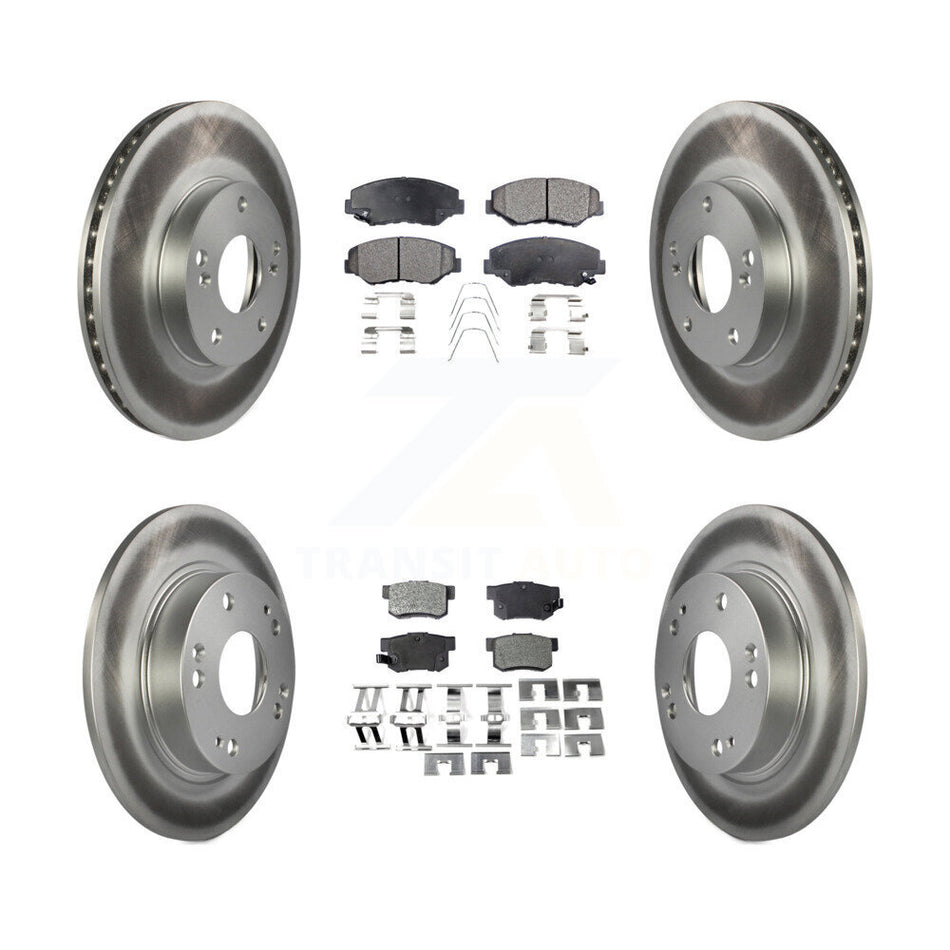 Front Rear Coated Disc Brake Rotors And Ceramic Pads Kit For Honda Civic Acura ILX KGT-100842