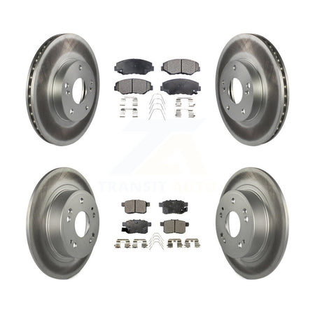 Front Rear Coated Disc Brake Rotors And Ceramic Pads Kit For Honda Accord KGT-100843
