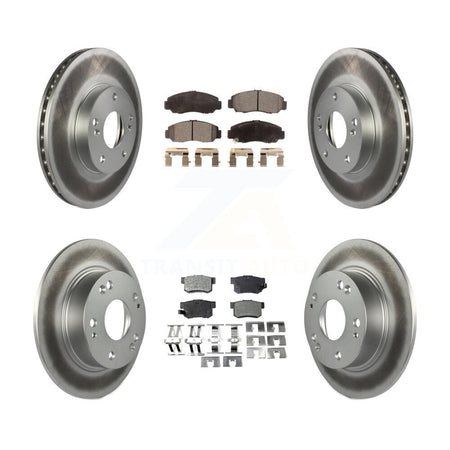 Front Rear Coated Disc Brake Rotors And Ceramic Pads Kit For Honda Accord KGT-100845