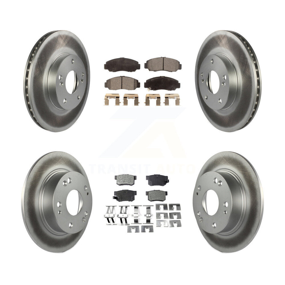 Front Rear Coated Disc Brake Rotors And Ceramic Pads Kit For Honda Accord KGT-100845