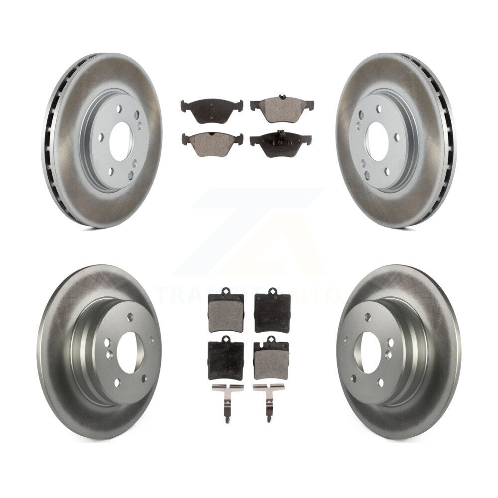 Front Rear Coated Brake Rotor & Ceramic Pad Kit For Mercedes-Benz E320 CLK320 CLK430 E430 KGT-100847