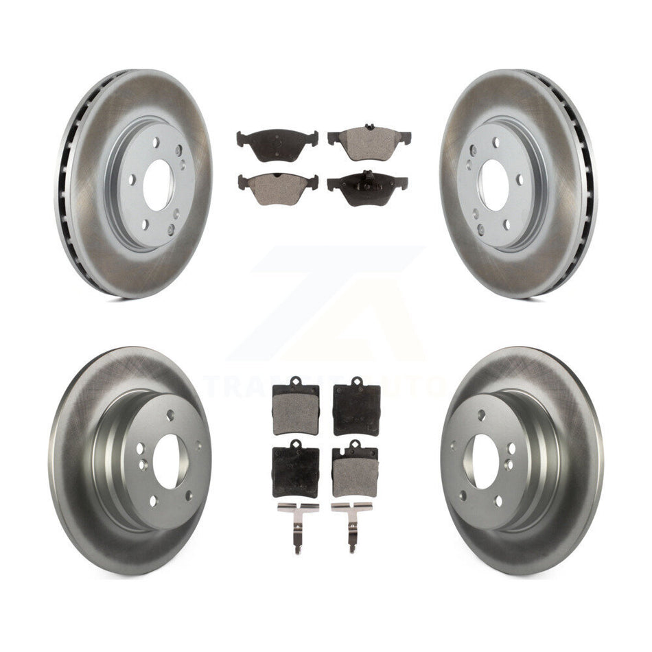 Front Rear Coated Brake Rotor & Ceramic Pad Kit For Mercedes-Benz E320 CLK320 CLK430 E430 KGT-100847