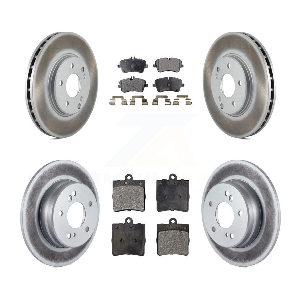 Front Rear Coated Disc Brake Rotors And Ceramic Pads Kit For Mercedes-Benz SLK280 SLK300 KGT-100850