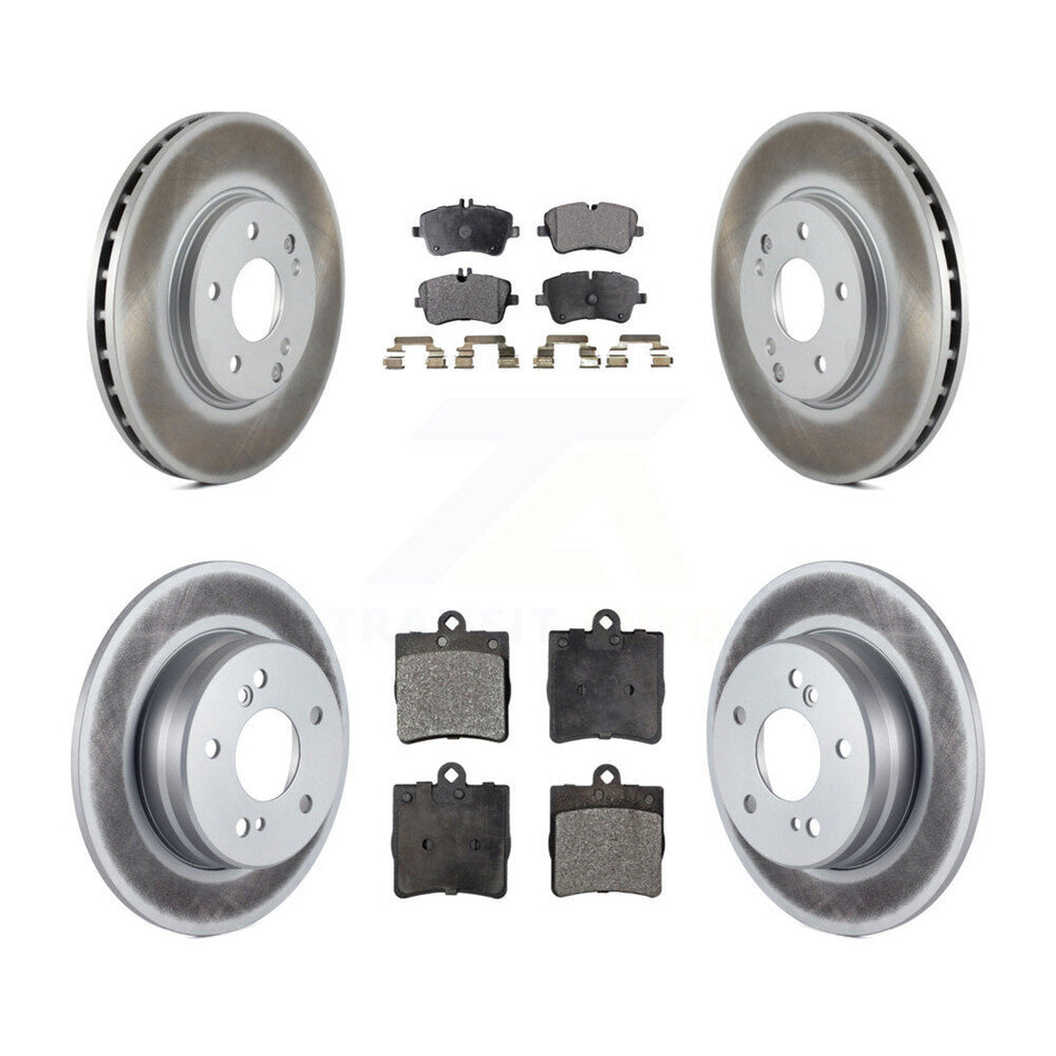 Front Rear Coated Disc Brake Rotors And Ceramic Pads Kit For Mercedes-Benz SLK280 SLK300 KGT-100850