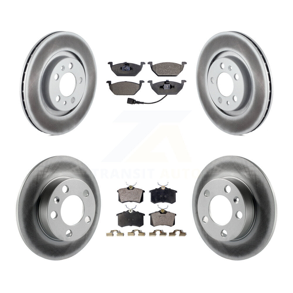 Front Rear Coated Disc Brake Rotors Ceramic Pad Kit For Volkswagen Jetta Golf City Beetle KGT-100851