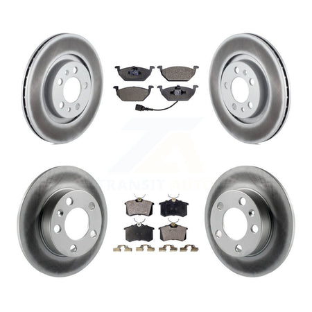 Front Rear Coated Disc Brake Rotors Ceramic Pad Kit For Volkswagen Jetta Golf City Beetle KGT-100851