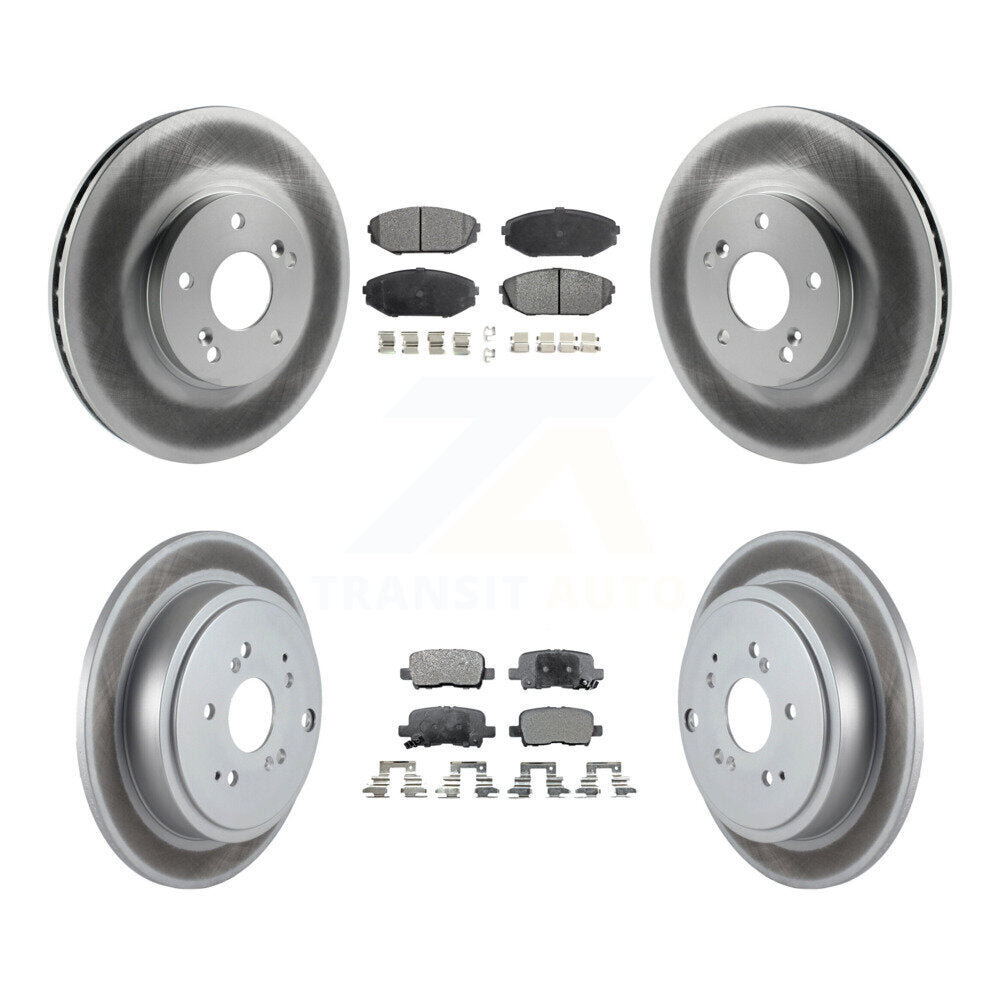 Front Rear Coated Disc Brake Rotors And Ceramic Pads Kit For 2001-2002 Acura MDX KGT-100858