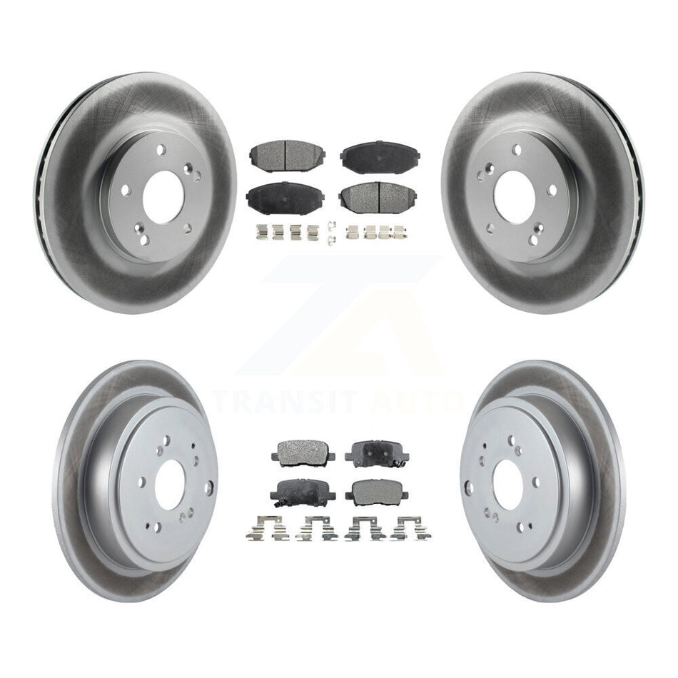 Front Rear Coated Disc Brake Rotors And Ceramic Pads Kit For 2001-2002 Acura MDX KGT-100858