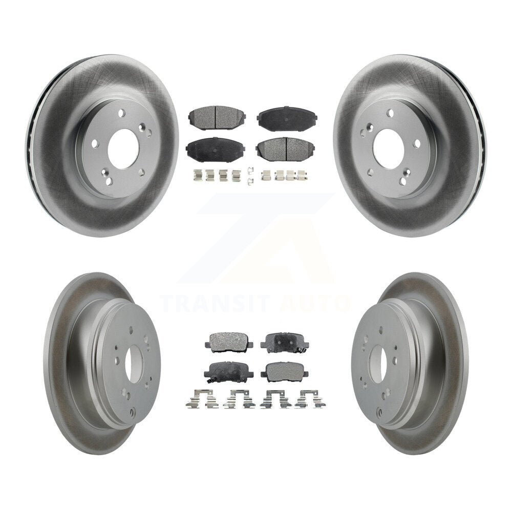Front Rear Coated Disc Brake Rotors And Ceramic Pads Kit For 2002-2004 Honda Odyssey KGT-100859