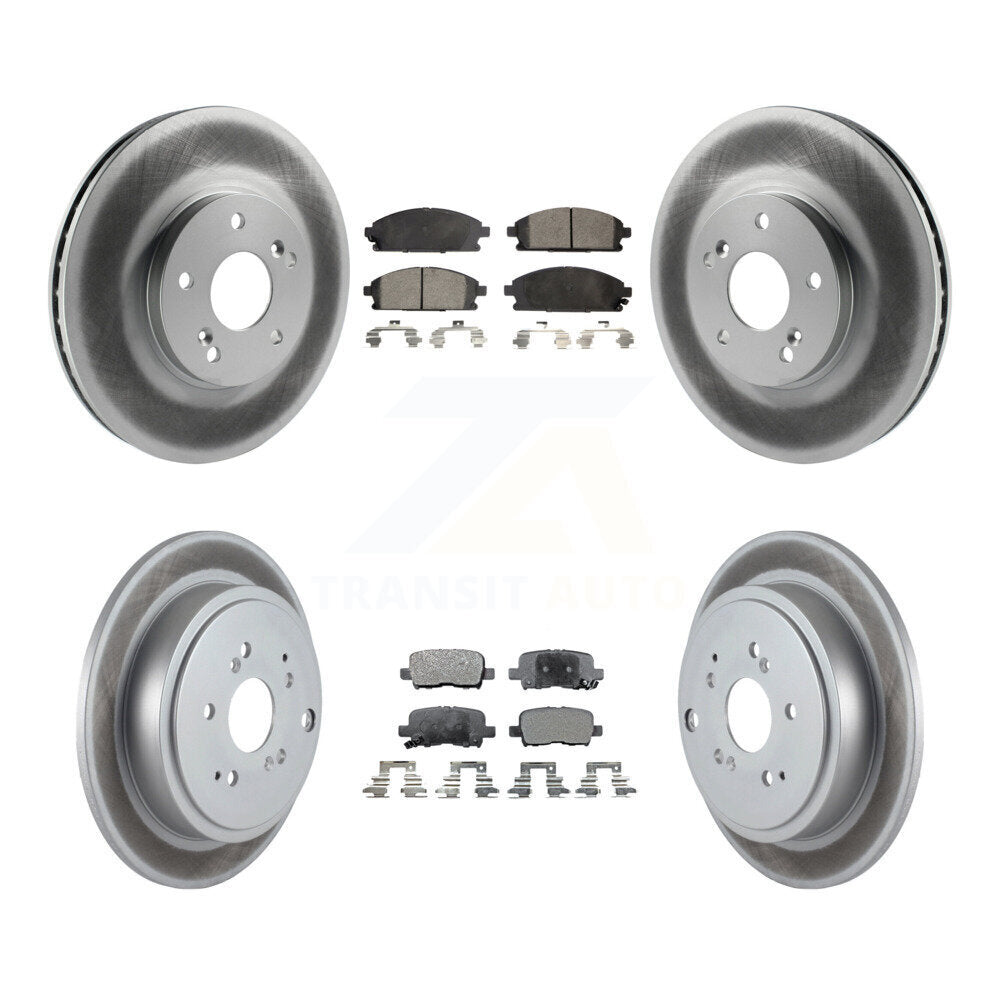 Front Rear Coated Disc Brake Rotors And Ceramic Pads Kit For 2003-2006 Acura MDX KGT-100860