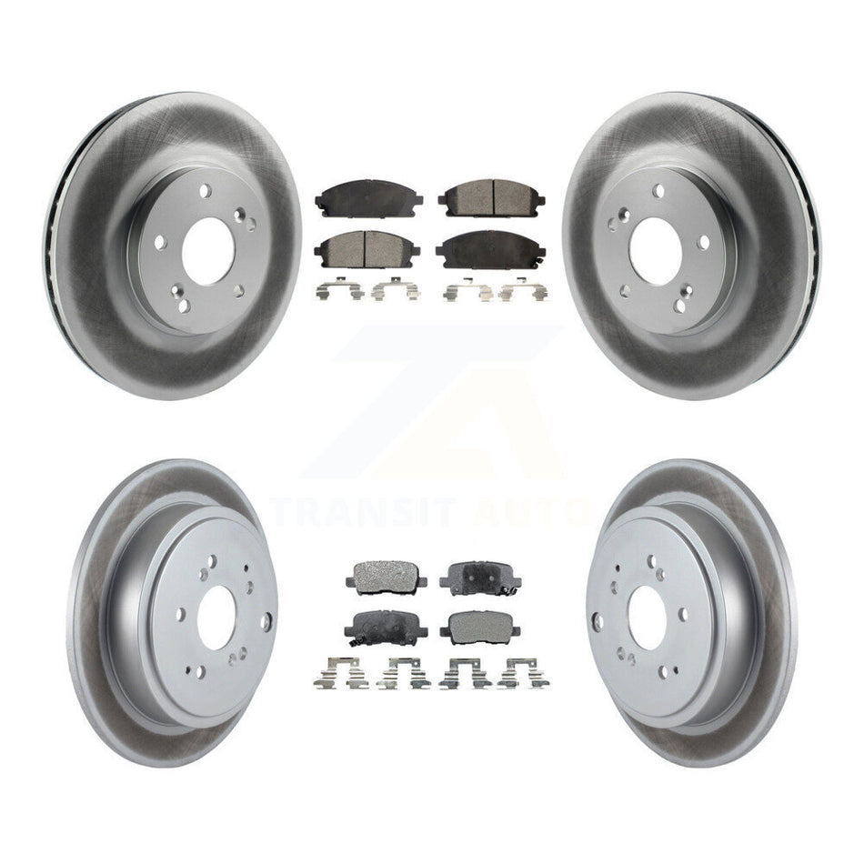 Front Rear Coated Disc Brake Rotors And Ceramic Pads Kit For 2003-2006 Acura MDX KGT-100860
