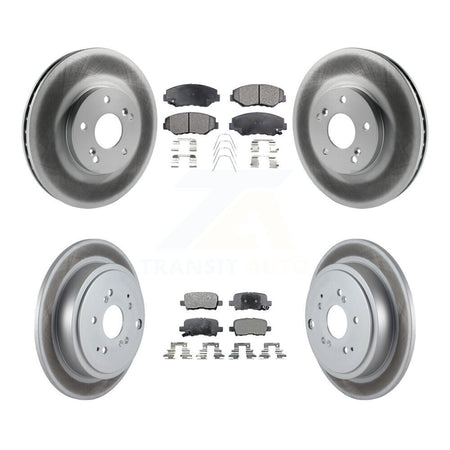 Front Rear Coated Disc Brake Rotors And Ceramic Pads Kit For 2003-2008 Honda Pilot KGT-100861