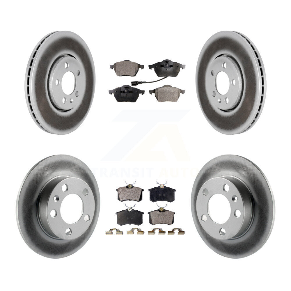 Front Rear Coated Disc Brake Rotors And Ceramic Pads Kit For Volkswagen Jetta Golf Beetle KGT-100862