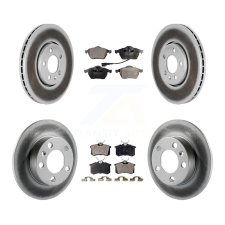 Front Rear Coated Disc Brake Rotors And Ceramic Pads Kit For Volkswagen Jetta Golf Beetle KGT-100862