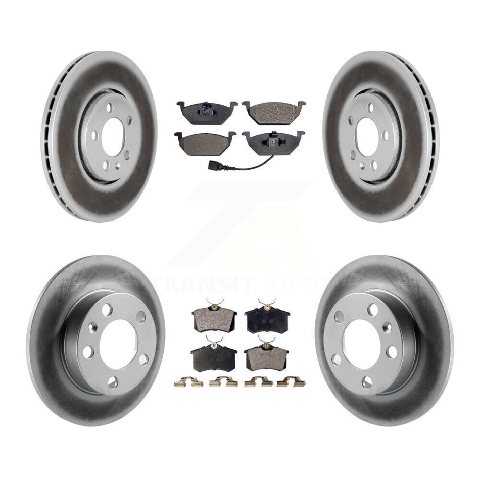 Front Rear Coated Disc Brake Rotor And Ceramic Pad Kit For 2000-2001 Volkswagen Golf 2.0L KGT-100863