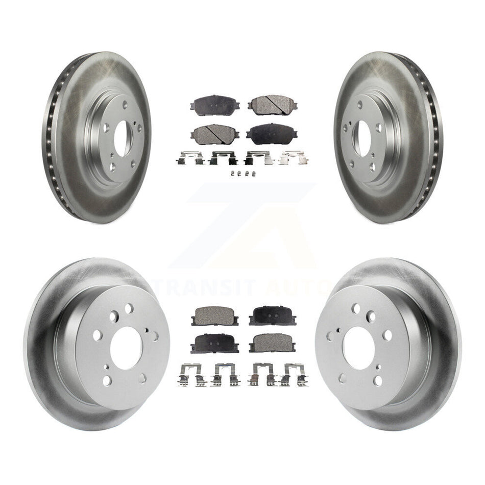 Front Rear Coated Disc Brake Rotors And Ceramic Pads Kit For 2004-2006 Lexus ES330 KGT-100866