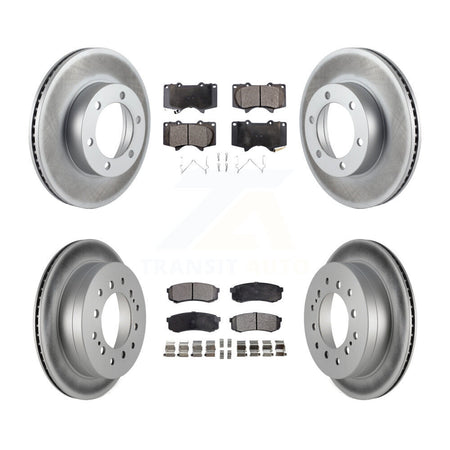 Front Rear Coated Disc Brake Rotors And Ceramic Pads Kit For Toyota Sequoia KGT-100867
