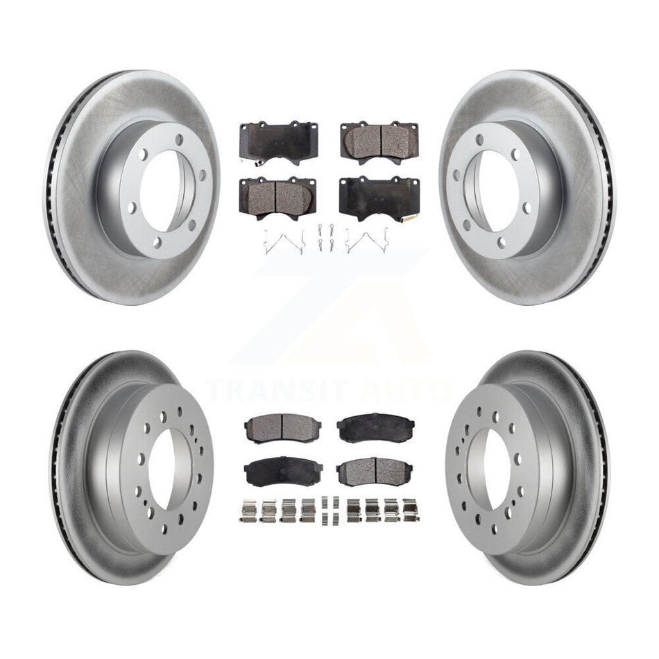 Front Rear Coated Disc Brake Rotors And Ceramic Pads Kit For Toyota Sequoia KGT-100867