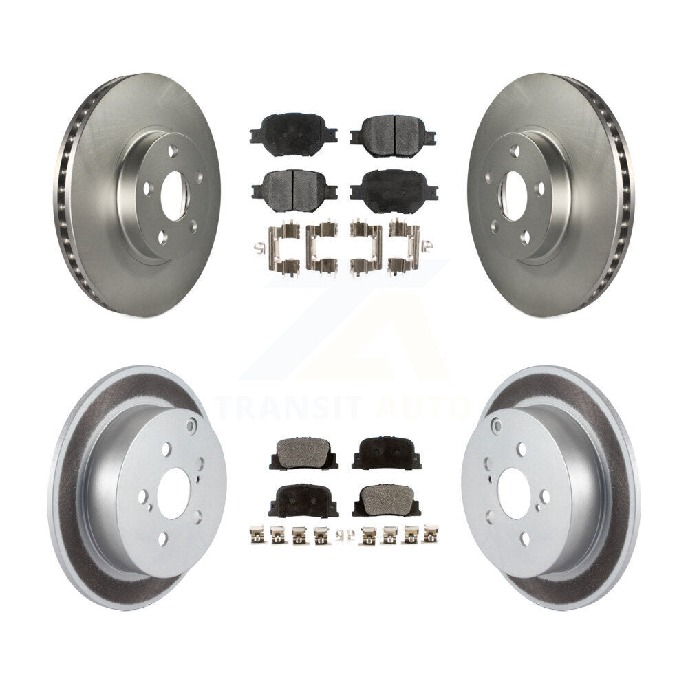 Front Rear Coated Disc Brake Rotors And Ceramic Pads Kit For 2005-2010 Scion tC KGT-100869