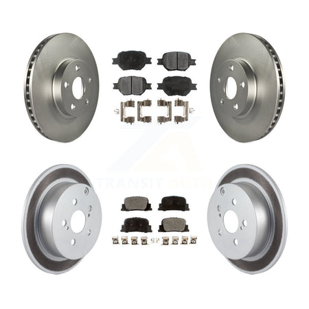 Front Rear Coated Disc Brake Rotors And Ceramic Pads Kit For 2005-2010 Scion tC KGT-100869