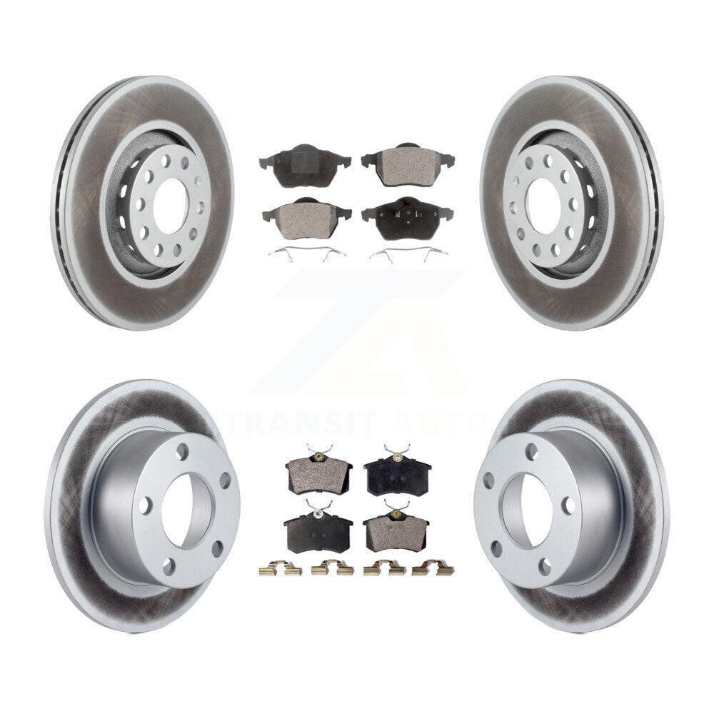 Front Rear Coated Disc Brake Rotors And Ceramic Pads Kit For Audi A6 KGT-100871