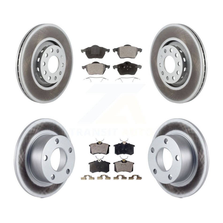 Front Rear Coated Disc Brake Rotors And Ceramic Pads Kit For Audi A6 KGT-100871