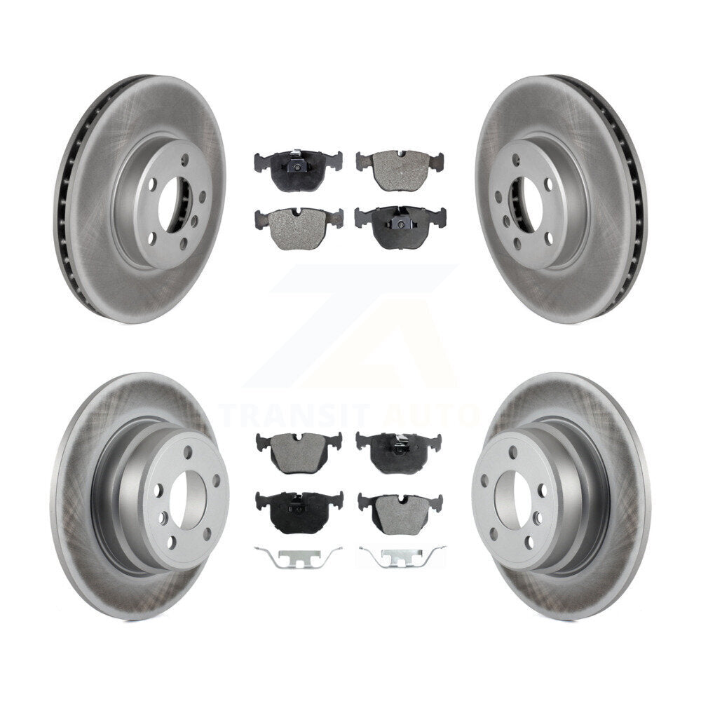 Front Rear Coated Disc Brake Rotors And Ceramic Pads Kit For BMW X5 KGT-100877