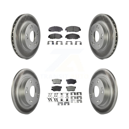 Front Rear Coated Disc Brake Rotors And Ceramic Pads Kit For Honda Civic KGT-100883