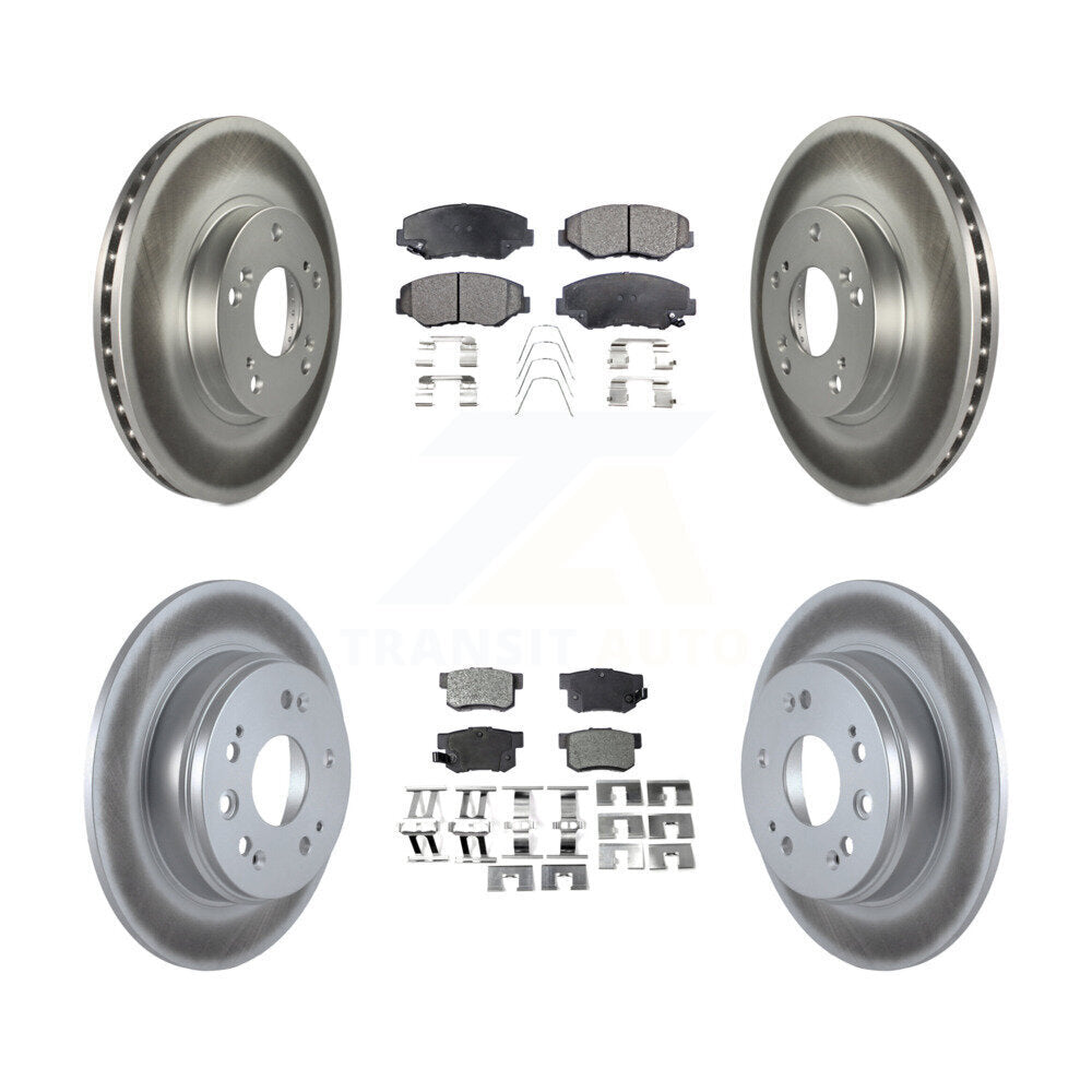 Front Rear Coated Disc Brake Rotors And Ceramic Pads Kit For 2002-2004 Honda CR-V KGT-100887