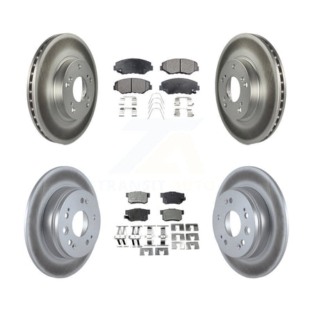 Front Rear Coated Disc Brake Rotors And Ceramic Pads Kit For 2002-2004 Honda CR-V KGT-100887