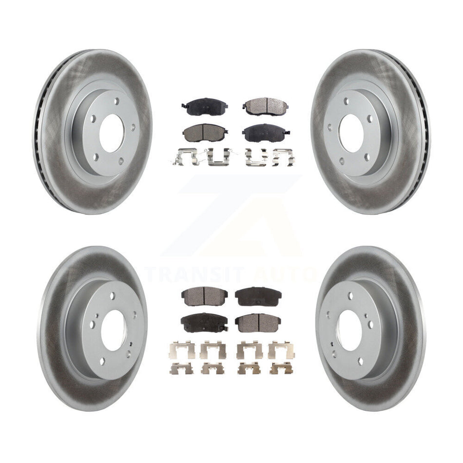 Front Rear Coated Disc Brake Rotors And Ceramic Pads Kit For Nissan Maxima INFINITI I35 KGT-100888