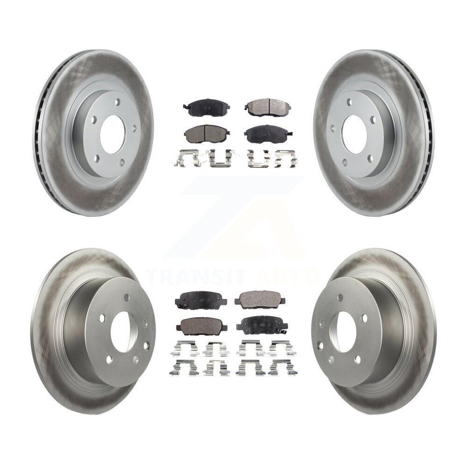 Front Rear Coated Disc Brake Rotors And Ceramic Pads Kit For Nissan Altima KGT-100889