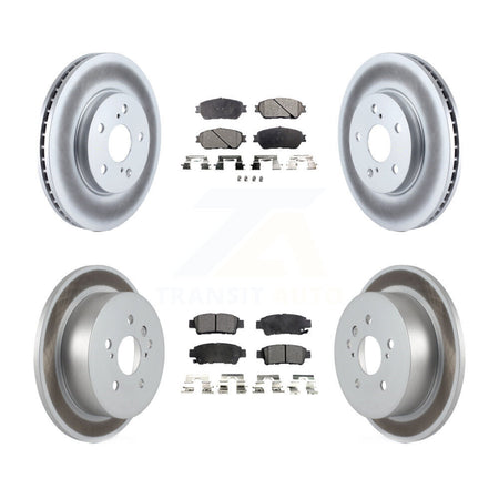 Front Rear Coated Disc Brake Rotors And Ceramic Pads Kit For 2004-2010 Toyota Sienna KGT-100892