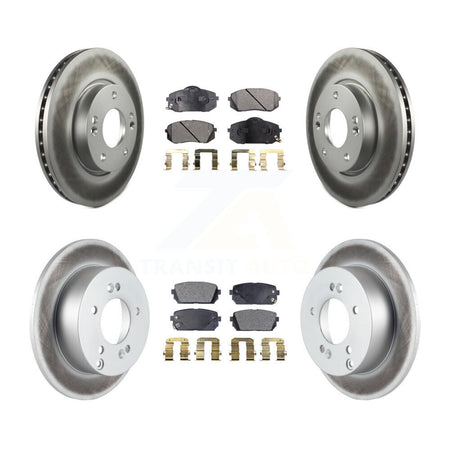 Front Rear Coated Disc Brake Rotors And Ceramic Pads Kit For 2010-2012 Kia Rondo KGT-100893