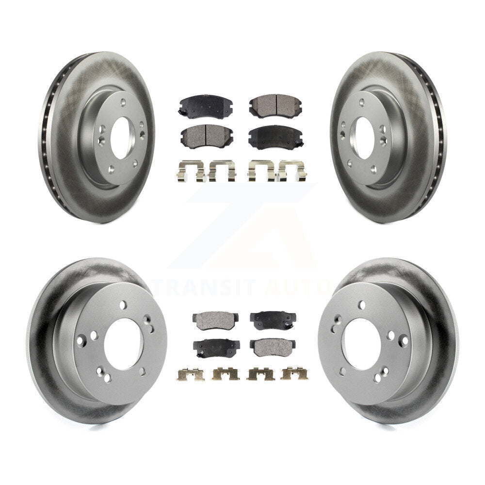 Front Rear Coat Brake Rotor Ceramic Pad Kit For Hyundai Tucson Kia Sportage Sonata Optima KGT-100899