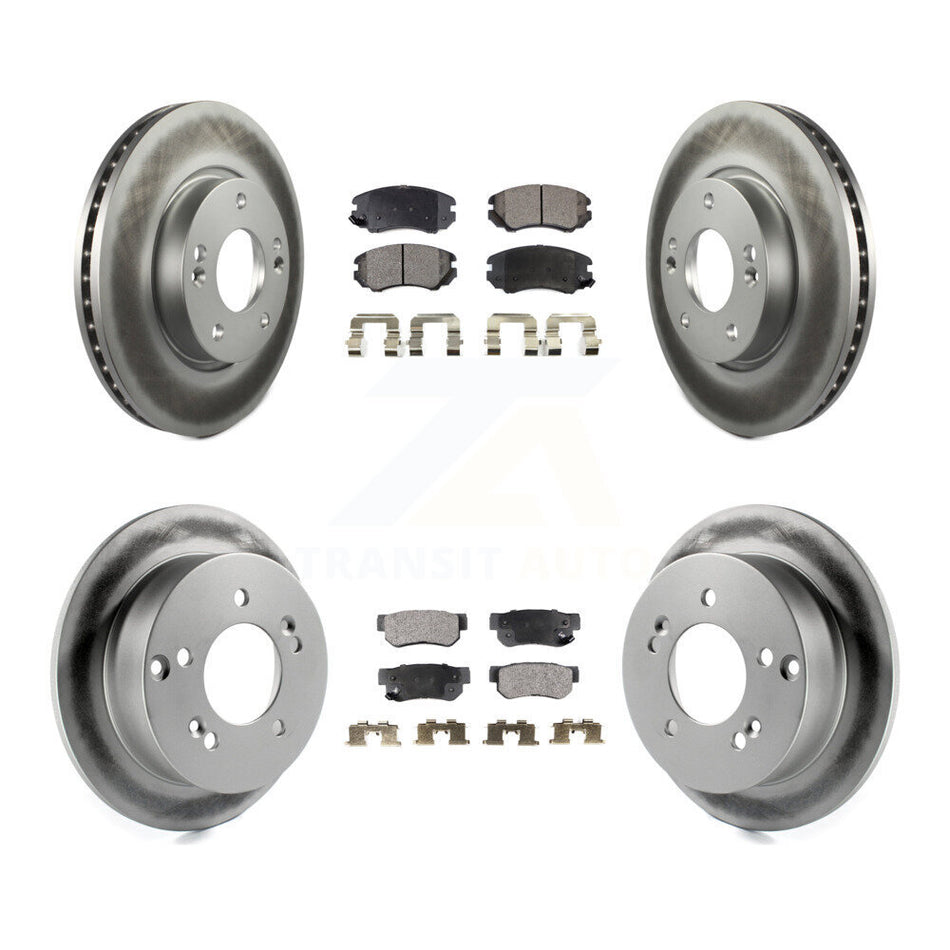 Front Rear Coat Brake Rotor Ceramic Pad Kit For Hyundai Tucson Kia Sportage Sonata Optima KGT-100899