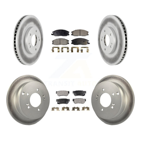 Front Rear Coated Disc Brake Rotors And Ceramic Pads Kit For Hyundai Santa Fe KGT-100902