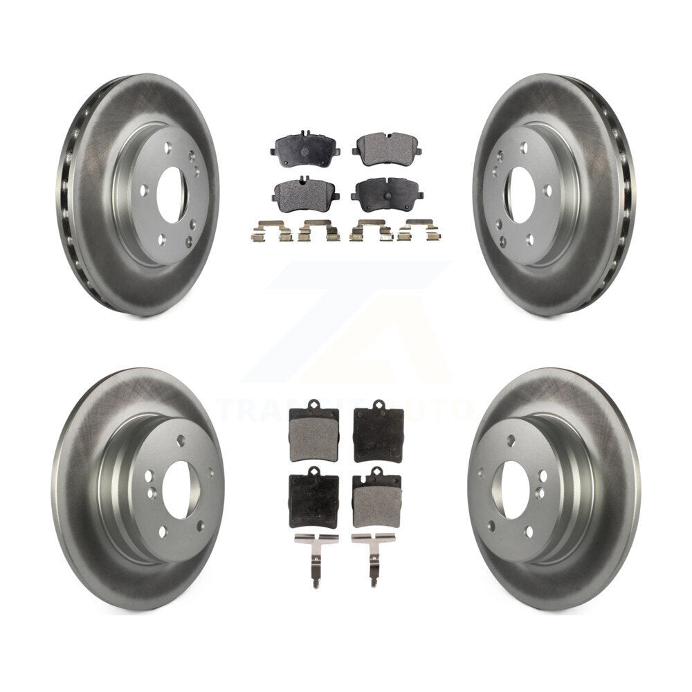Front Rear Coated Brake Rotor Ceramic Pad Kit For 03-05 Mercedes-Benz C240 Wagon with RWD KGT-100904