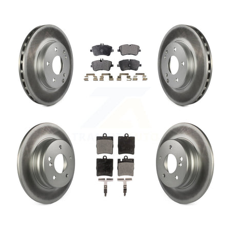 Front Rear Coated Brake Rotor Ceramic Pad Kit For 03-05 Mercedes-Benz C240 Wagon with RWD KGT-100904