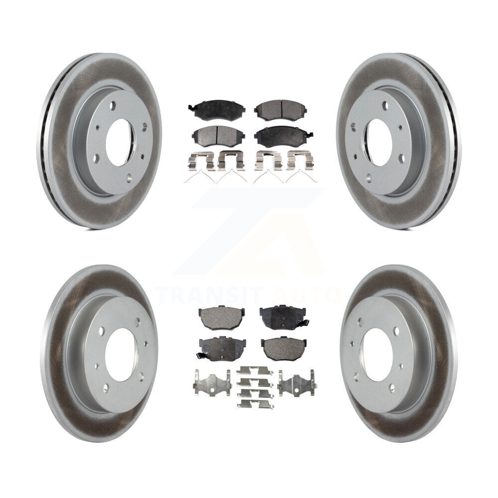 Front Rear Coated Disc Brake Rotors And Ceramic Pads Kit For Hyundai Elantra KGT-100906