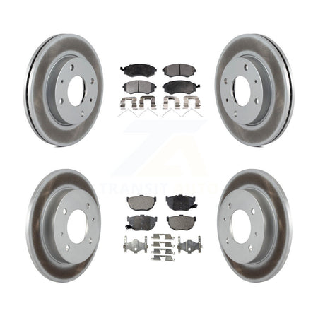 Front Rear Coated Disc Brake Rotors And Ceramic Pads Kit For Hyundai Elantra KGT-100906