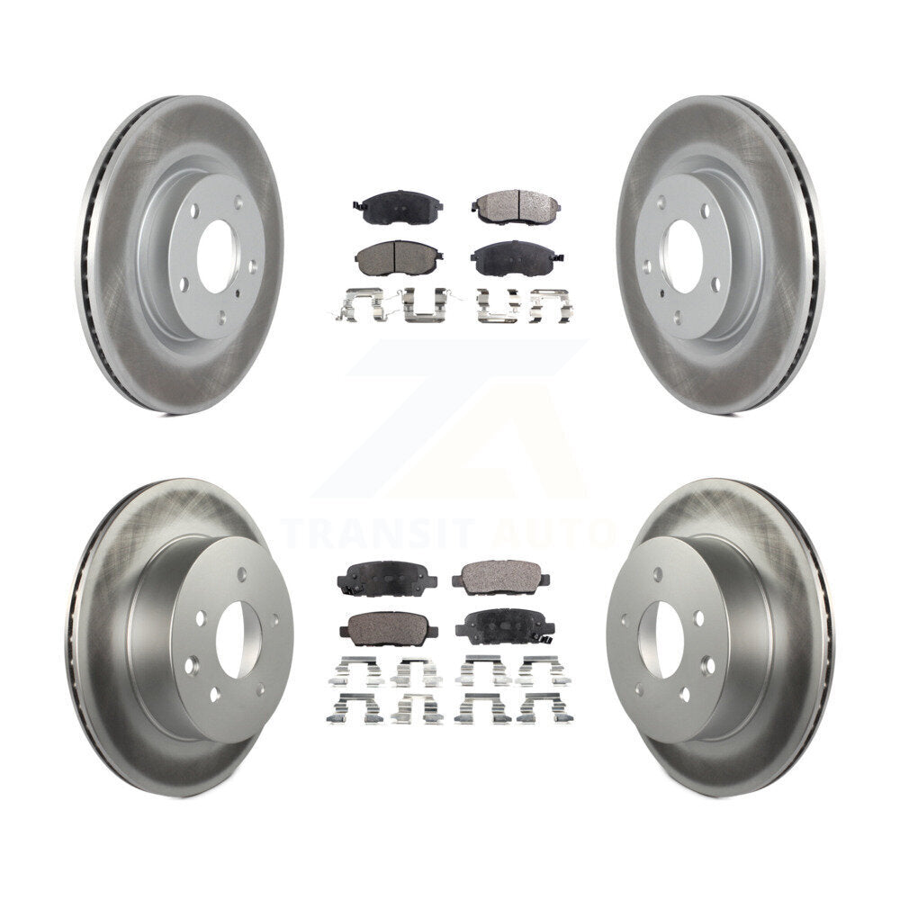 Front Rear Coated Disc Brake Rotors And Ceramic Pads Kit For Nissan 350Z INFINITI G35 KGT-100909