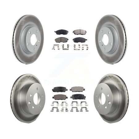 Front Rear Coated Disc Brake Rotors And Ceramic Pads Kit For Nissan 350Z INFINITI G35 KGT-100909