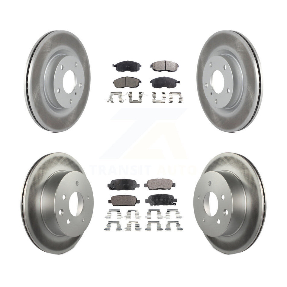 Front Rear Coated Disc Brake Rotors And Ceramic Pads Kit For Nissan 350Z INFINITI G35 KGT-100909