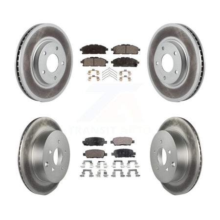 Front Rear Coated Disc Brake Rotors And Ceramic Pads Kit For 2011-2017 Nissan Quest KGT-100910