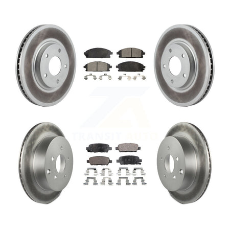 Front Rear Coated Disc Brake Rotors And Ceramic Pads Kit For 2004-2009 Nissan Quest KGT-100912