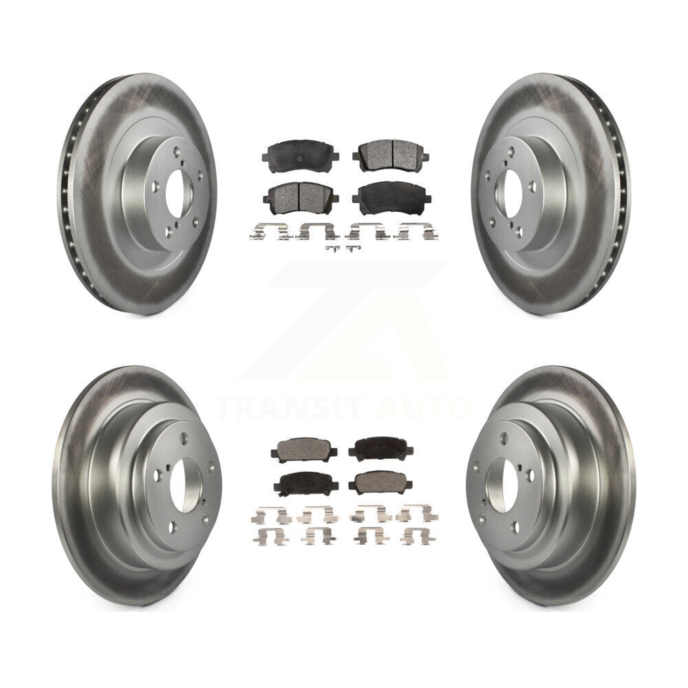 Front Rear Coated Disc Brake Rotors And Ceramic Pads Kit For 2002 Subaru Impreza WRX KGT-100921